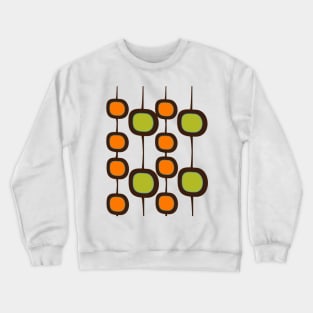 Atomic Age Inspired Art in Green and Orange Crewneck Sweatshirt